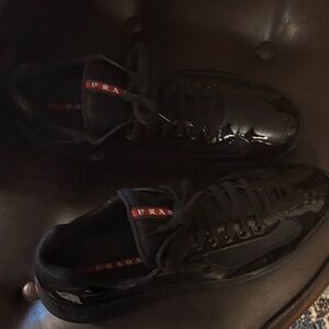 Prada Black and Red Sneakers Gently Used. Accepting All Offers!